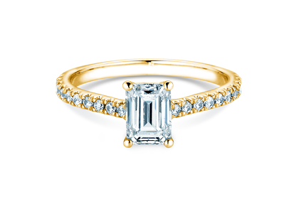 Verlovingsring Emerald Pavé in 9K geelgoud met Lab-grown diamanten 1,82ct E/VS