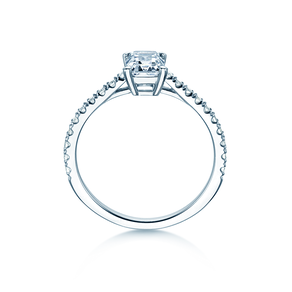 Verlovingsring Emerald Pavé in witgoud