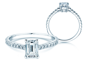 Verlovingsring Emerald Pavé Lab-grown diamant