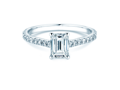 Verlovingsring Emerald Pavé in witgoud