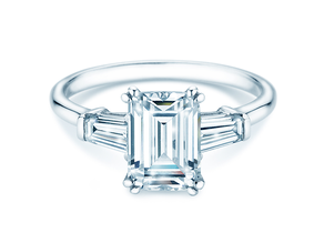 Verlovingsring Emerald Tapered Baguette Lab-grown diamant