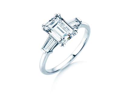 Verlovingsring Emerald Tapered Baguette Lab-grown diamant