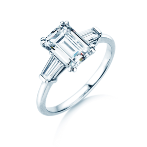 Verlovingsring Emerald Tapered Baguette Lab-grown diamant