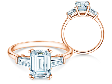 Verlovingsring Emerald Tapered Baguette Lab-grown diamant