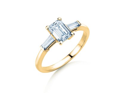 Verlovingsring Emerald Tapered Baguette in 9K geelgoud met Lab-grown diamanten 0,41ct E/VS