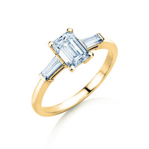 Verlovingsring Emerald Tapered Baguette in 9K geelgoud met Lab-grown diamanten 0,41ct E/VS