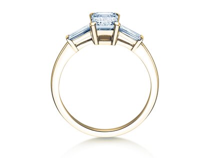 Verlovingsring Emerald Tapered Baguette in 9K geelgoud met Lab-grown diamanten 0,41ct E/VS
