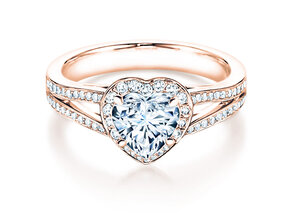 Verlovingsring Flame in 18K roségoud met diamanten 1,54ct G/SI