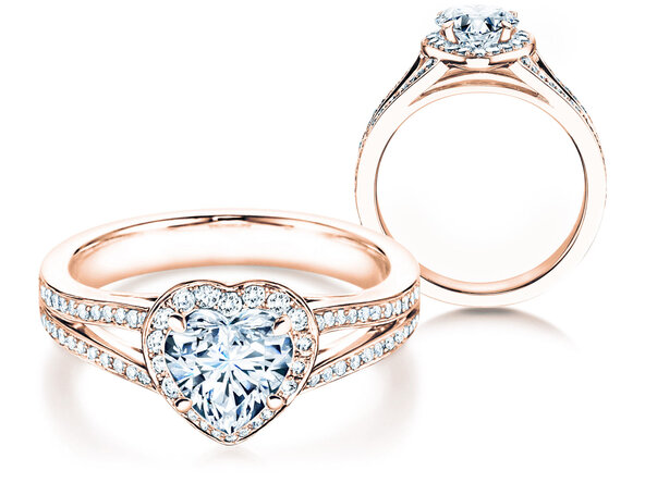 Verlovingsring Flame in 18K roségoud met diamanten 1,54ct G/SI