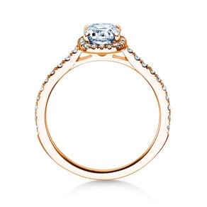 Verlovingsring Halo Cushion Pavé in 9K roségoud met diamanten 0,80ct G/SI