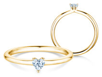 Verlovingsring Heart Clean in 9K geelgoud met diamant 0,23ct G/SI