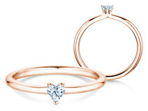 Verlovingsring Heart Clean in 9K roségoud met diamant 0,16ct G/SI