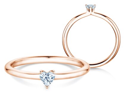 Verlovingsring Heart Clean in 9K roségoud met diamant 0,23ct G/SI
