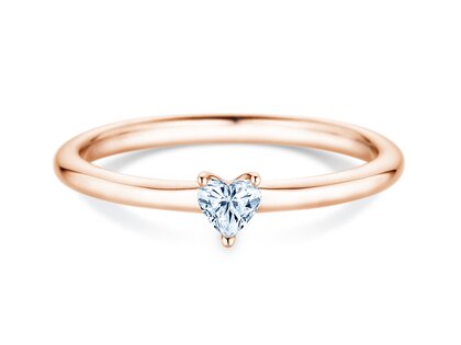 Verlovingsring Heart Clean in 9K roségoud met diamant 0,23ct G/SI
