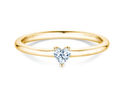 Verlovingsring Heart Clean in 14K geelgoud met diamant 0,16ct G/SI