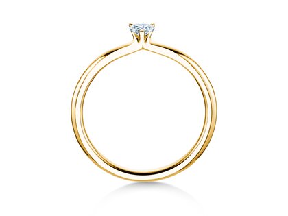 Verlovingsring Heart Clean in 14K geelgoud met diamant 0,16ct G/SI