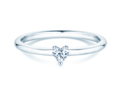 Verlovingsring Heart Clean in 14K witgoud met diamant 0,16ct G/SI