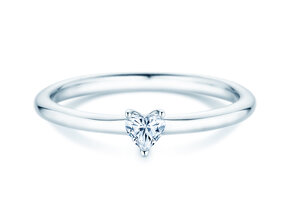 Verlovingsring Heart Clean in 14K witgoud met diamant 0,16ct G/SI