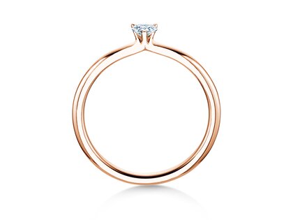 Verlovingsring Heart Clean in 9K roségoud met diamant 0,23ct G/SI