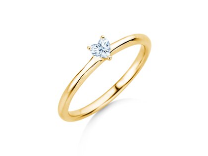 Verlovingsring Heart Clean in 14K geelgoud met diamant 0,16ct G/SI