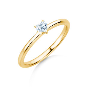 Verlovingsring Heart Clean in 14K geelgoud met diamant 0,16ct G/SI