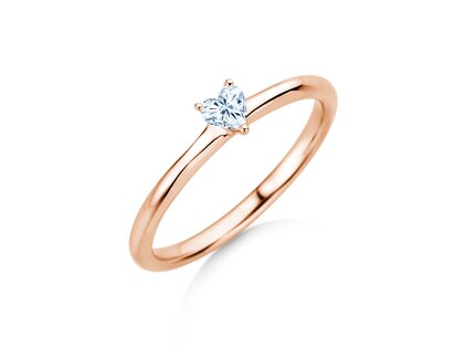 Verlovingsring Heart Clean in 9K roségoud met diamant 0,23ct G/SI