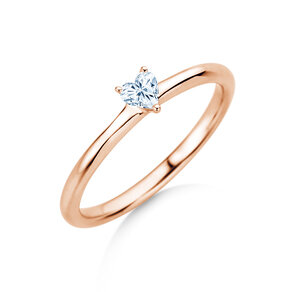 Verlovingsring Heart Clean in 9K roségoud met diamant 0,23ct G/SI