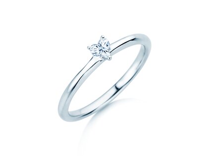 Verlovingsring Heart Clean in 14K witgoud met diamant 0,16ct G/SI
