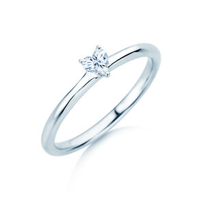 Verlovingsring Heart Clean in 14K witgoud met diamant 0,16ct G/SI
