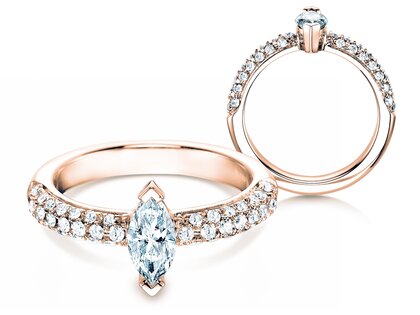 Verlovingsring Louis in 18K roségoud met diamanten 1,12ct G/SI