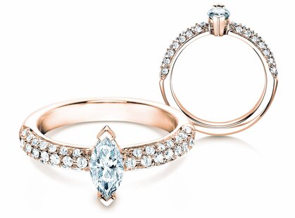 Verlovingsring Louis in 18K roségoud met diamanten 1,12ct G/SI