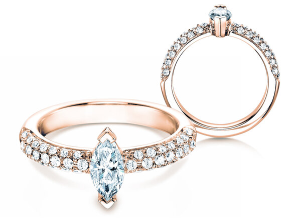 Verlovingsring Louis in 18K roségoud met diamanten 1,12ct G/SI
