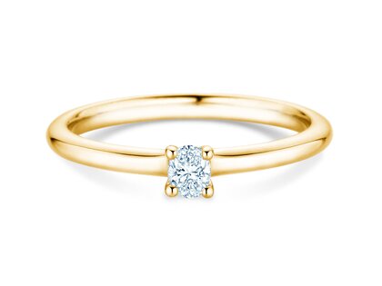 Verlovingsring Oval Clean in 14K geelgoud met diamant 0,08ct G/SI