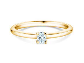 Verlovingsring Oval Clean in 14K geelgoud met diamant 0,08ct G/SI