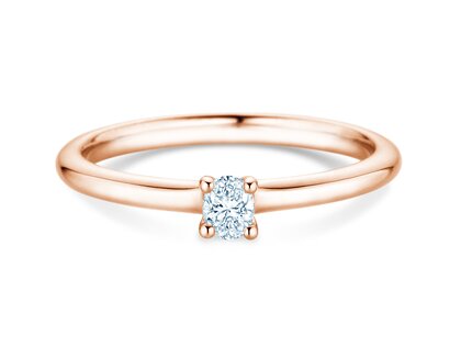 Verlovingsring Oval Clean in 14K roségoud met diamant 0,08ct G/SI