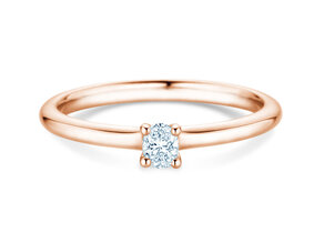 Verlovingsring Oval Clean in 14K roségoud met diamant 0,08ct G/SI