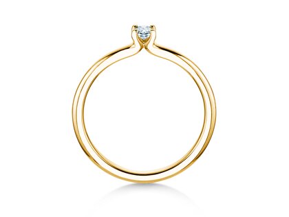 Verlovingsring Oval Clean in 14K geelgoud met diamant 0,08ct G/SI