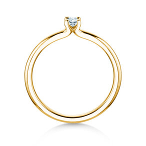 Verlovingsring Oval Clean in 14K geelgoud met diamant 0,08ct G/SI