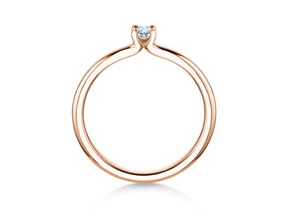Verlovingsring Oval Clean in 14K roségoud met diamant 0,08ct G/SI