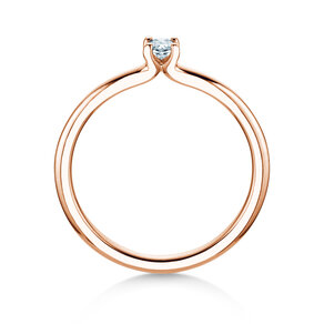 Verlovingsring Oval Clean in 14K roségoud met diamant 0,08ct G/SI