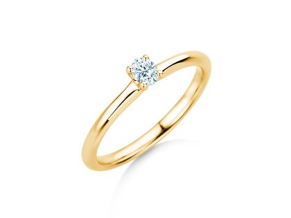 Verlovingsring Oval Clean in 14K geelgoud met diamant 0,08ct G/SI