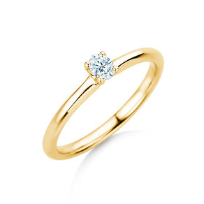 Verlovingsring Oval Clean in 14K geelgoud met diamant 0,08ct G/SI