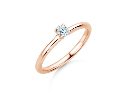 Verlovingsring Oval Clean in 14K roségoud met diamant 0,08ct G/SI