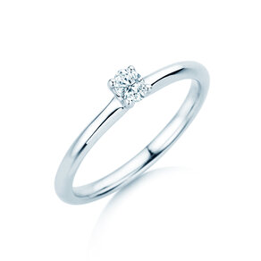 Verlovingsring Oval Clean in 14K witgoud met diamant 0,08ct G/SI