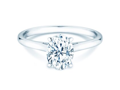 Verlovingsring Oval Cut in 14K witgoud met diamant 2,00ct G/SI