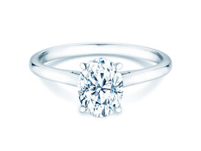 Verlovingsring Oval Cut in 14K witgoud met diamant 2,00ct G/SI