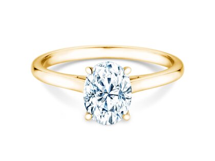 Verlovingsring Oval Cut in 9K geelgoud met Lab-grown diamant 0,50ct E/VS