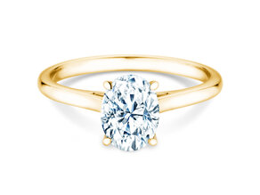 Verlovingsring Oval Cut in 9K geelgoud met Lab-grown diamant 0,50ct E/VS