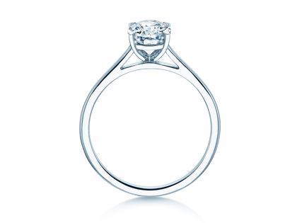 Verlovingsring Oval Cut in 14K witgoud met diamant 2,00ct G/SI