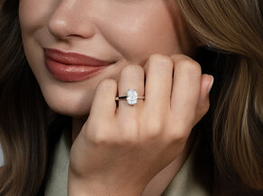 Verlovingsring Oval Cut in 14K witgoud met diamant 2,00ct G/SI